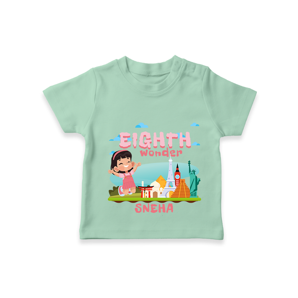 Celebrate The 8th Birthday "Eighth Wonder" with Personalized T-Shirt - MINT GREEN - 1 - 2 Years Old (Chest 20")