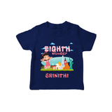 Baby Milestone T-Shirt | Custom 8 Month T-Shirt | Soft, Skin-Friendly Cotton - NAVY BLUE - 0-5 Months Old (Chest 17")
