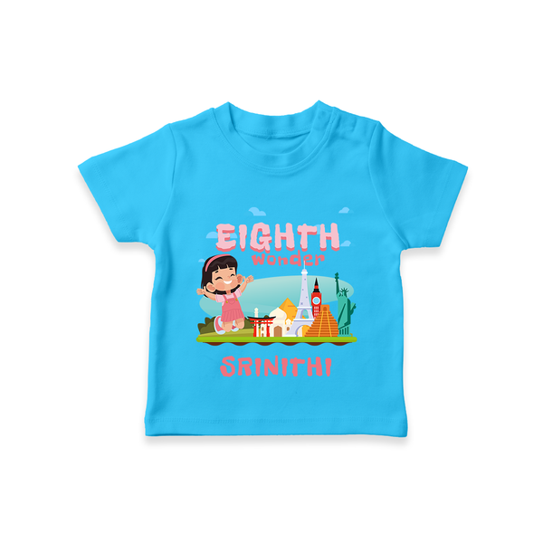 Baby Milestone T-Shirt | Custom 8 Month T-Shirt | Soft, Skin-Friendly Cotton - SKY BLUE - 0-5 Months Old (Chest 17")