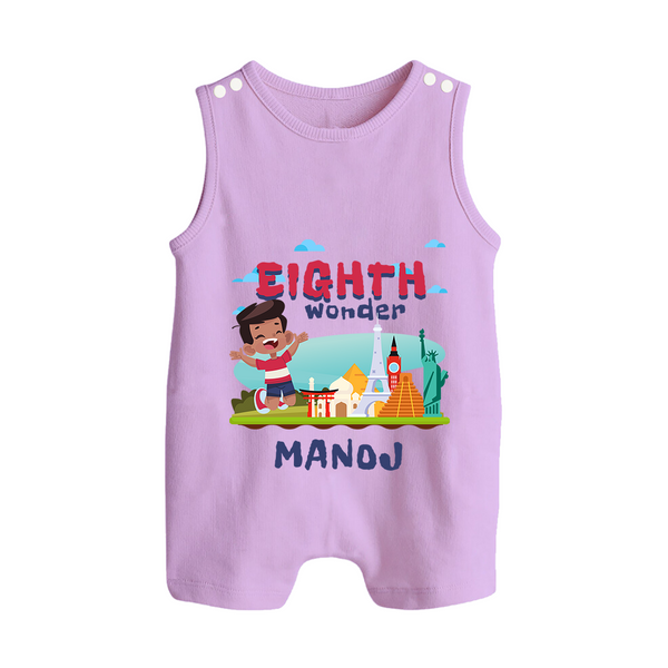 Celebrate 8 Month with Custom Romper Suit/ Sleeveless Romper | Personalized Newborn Outfit | Soft Cotton Comfort - LILAC - 0 - 5 Months Old (Chest 18")