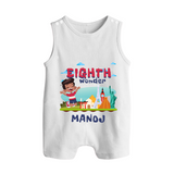 Celebrate 8 Month with Custom Romper Suit/ Sleeveless Romper | Personalized Newborn Outfit | Soft Cotton Comfort - WHITE - 0 - 5 Months Old (Chest 18")