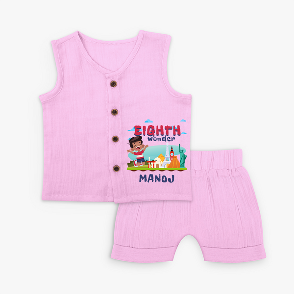 Celebrate 8 Month with Custom Jabla Set | Personalized Newborn Outfit | Soft Cotton Comfort - BABY PINK - 0 - 3 Months Old (Chest 9.8")