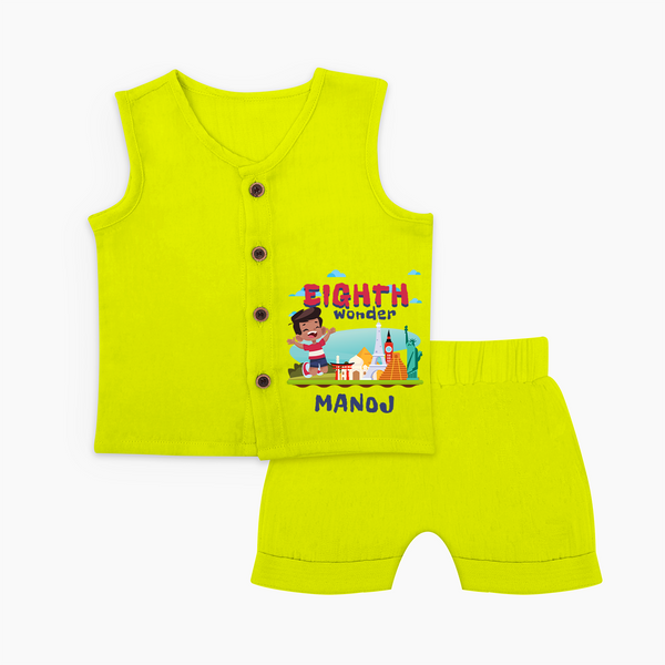 Celebrate 8 Month with Custom Jabla Set | Personalized Newborn Outfit | Soft Cotton Comfort - LIME GREEN - 0 - 3 Months Old (Chest 9.8")