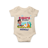 Celebrate 8 Month with Custom Romper | Personalized Newborn Outfit | Soft Cotton Comfort - IVORY - New Born (Chest 14")