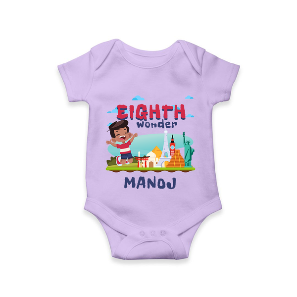 Celebrate 8 Month with Custom Romper | Personalized Newborn Outfit | Soft Cotton Comfort - LILAC - New Born (Chest 14")