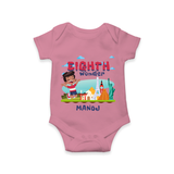 Celebrate The 8th Month With Our Boy Theme - Customized Romper For Babies With Name - ONION - 0 - 3 Months Old (Chest 16")