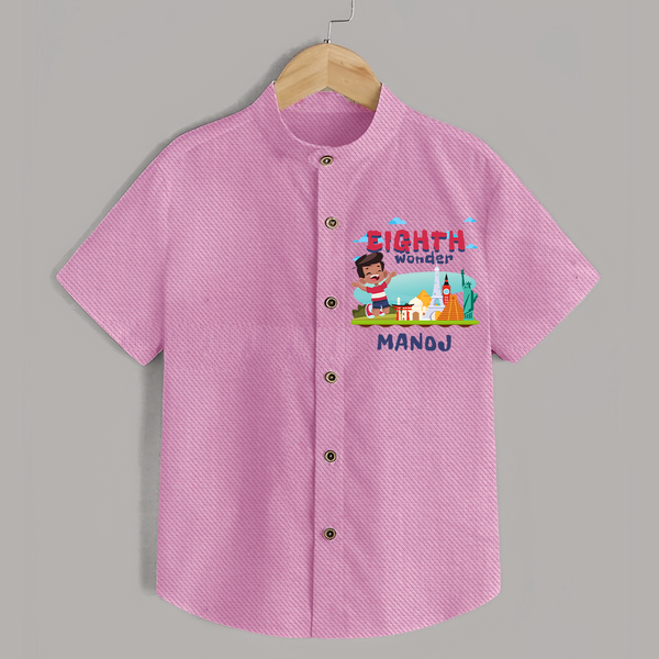 Celebrate 8 Month with Custom Shirt | Personalized Newborn Outfit | Soft Cotton Comfort - BABY PINK - 0 - 6 Months Old (Chest 23")