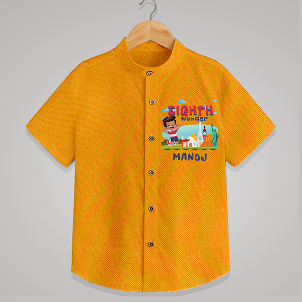 Celebrate 8 Month with Custom Shirt | Personalized Newborn Outfit | Soft Cotton Comfort - CHROME YELLOW - 0 - 6 Months Old (Chest 23")