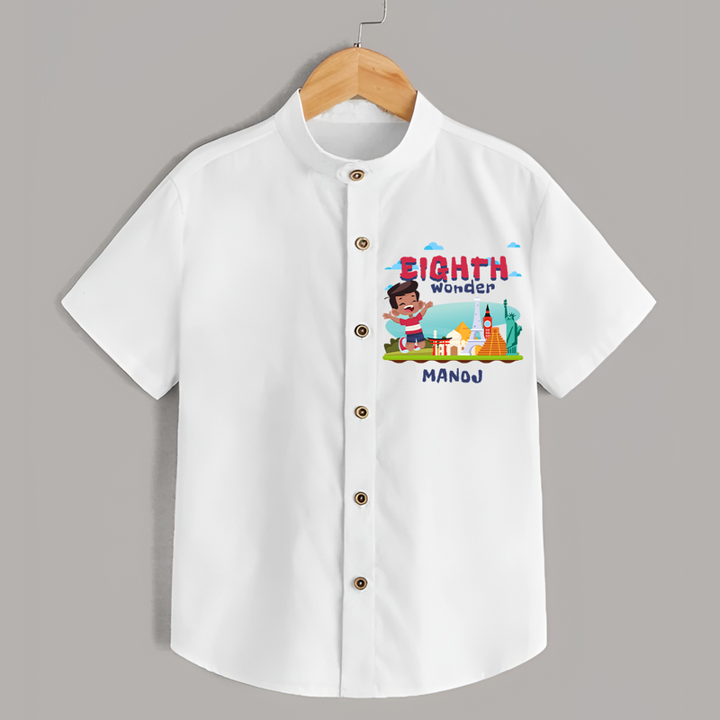 Celebrate The 8th Birthday With Kids Theme - Personalized Birthday Shirts With Customized Name - WHITE - 0 - 6 Months Old (Chest 23")