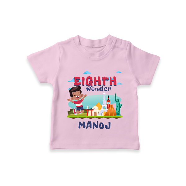 Celebrate 8 Month with Custom T-Shirt | Personalized Newborn Outfit | Soft Cotton Comfort - BABY PINK - 0-5 Months Old (Chest 17")