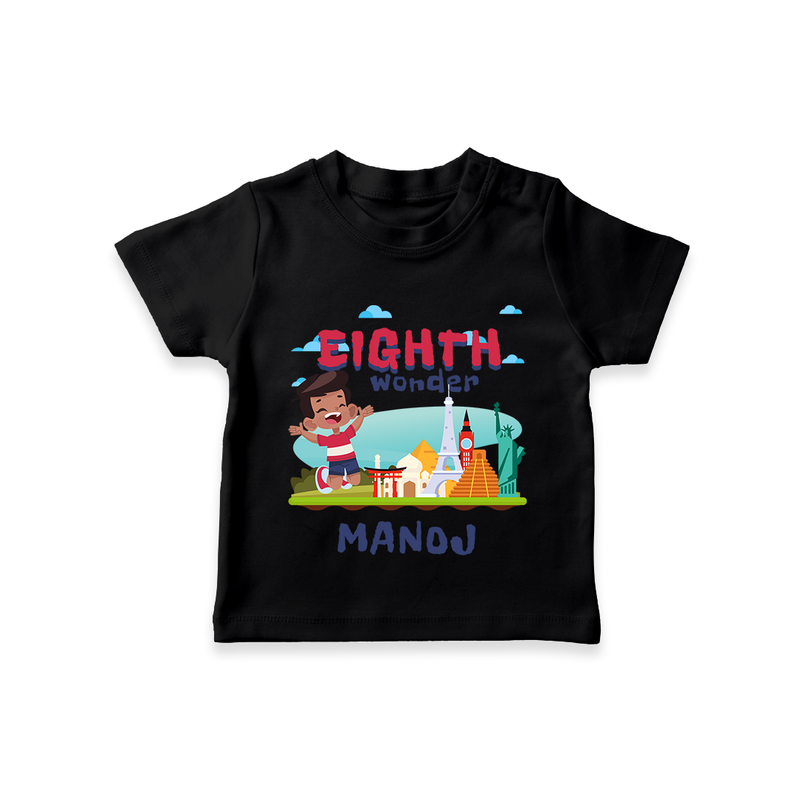 Celebrate 8 Month with Custom T-Shirt | Personalized Newborn Outfit | Soft Cotton Comfort - BLACK - 0-5 Months Old (Chest 17")