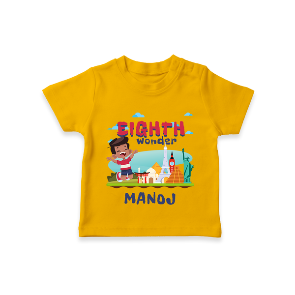 Celebrate 8 Month with Custom T-Shirt | Personalized Newborn Outfit | Soft Cotton Comfort - CHROME YELLOW - 0-5 Months Old (Chest 17")
