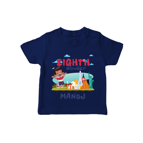 Celebrate 8 Month with Custom T-Shirt | Personalized Newborn Outfit | Soft Cotton Comfort - NAVY BLUE - 0-5 Months Old (Chest 17")