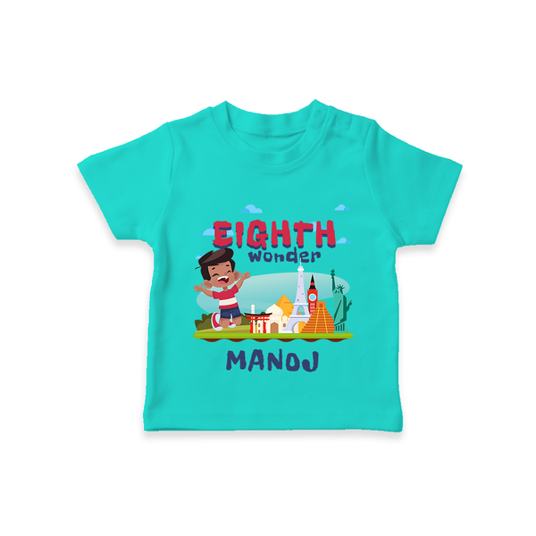 Celebrate 8 Month with Custom T-Shirt | Personalized Newborn Outfit | Soft Cotton Comfort - TEAL - 0-5 Months Old (Chest 17")