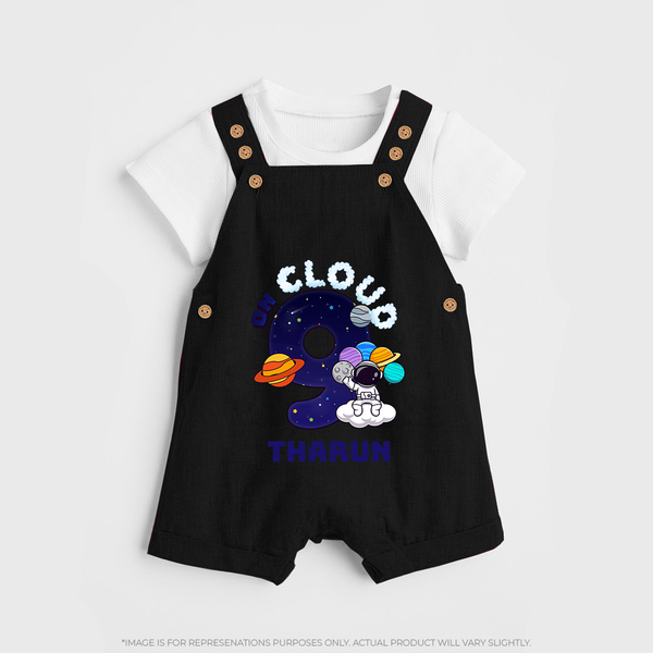 Newborn Dungaree Set/Dungaree Set for 9 Month | Customizable Dungaree Set | Ideal for Celebrations - BLACK - 0 - 5 Months Old (Chest 18")