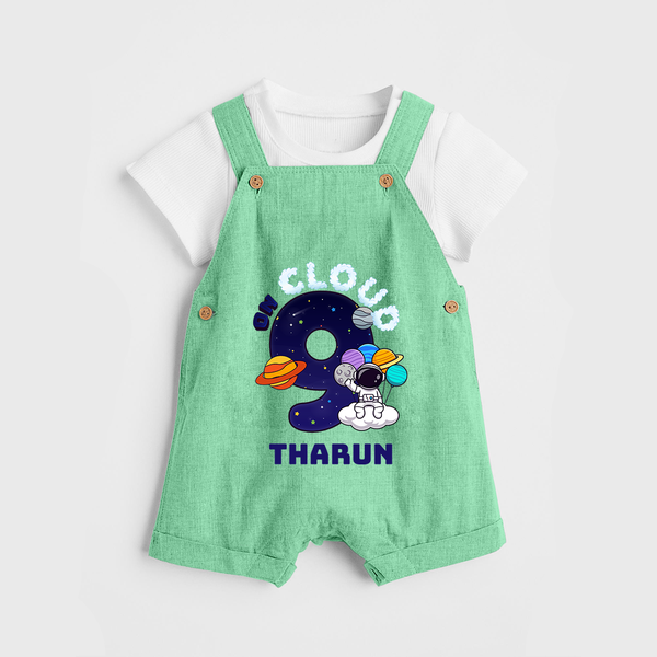 Newborn Dungaree Set/Dungaree Set for 9 Month | Customizable Dungaree Set | Ideal for Celebrations - GREEN - 0 - 5 Months Old (Chest 18")