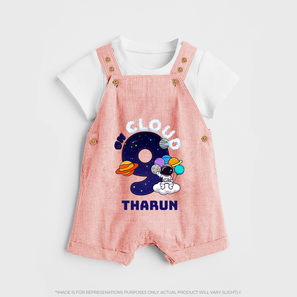 Newborn Dungaree Set/Dungaree Set for 9 Month | Customizable Dungaree Set | Ideal for Celebrations - PEACH - 0 - 5 Months Old (Chest 18")