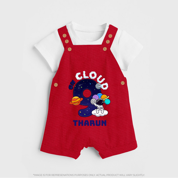 Newborn Dungaree Set/Dungaree Set for 9 Month | Customizable Dungaree Set | Ideal for Celebrations - RED - 0 - 5 Months Old (Chest 18")