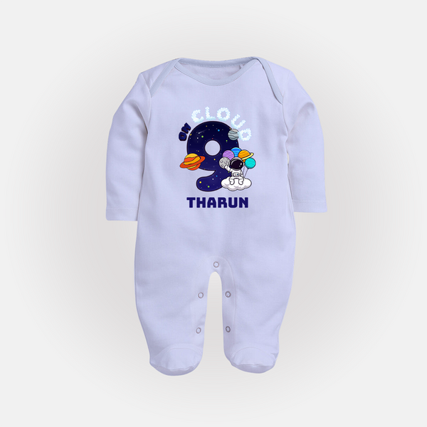 Newborn Full Sleeve Bodysuit/ Sleep Suit/ Jumpsuit/Full Sleeve Bodysuit/ Sleep Suit/ Jumpsuit for 9 Month | Customizable Full Sleeve Bodysuit/ Sleep Suit/ Jumpsuit | Ideal for Celebrations - BABY BLUE - New Born (Chest 7.5")