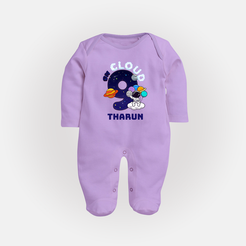 Newborn Full Sleeve Bodysuit/ Sleep Suit/ Jumpsuit/Full Sleeve Bodysuit/ Sleep Suit/ Jumpsuit for 9 Month | Customizable Full Sleeve Bodysuit/ Sleep Suit/ Jumpsuit | Ideal for Celebrations - LILAC - New Born (Chest 7.5")