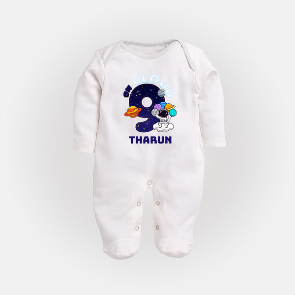 Newborn Full Sleeve Bodysuit/ Sleep Suit/ Jumpsuit/Full Sleeve Bodysuit/ Sleep Suit/ Jumpsuit for 9 Month | Customizable Full Sleeve Bodysuit/ Sleep Suit/ Jumpsuit | Ideal for Celebrations - WHITE - New Born (Chest 7.5")