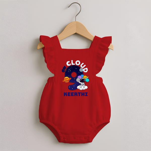 Newborn Romper Frock/Romper Frock for 9 Month | Customizable Romper Frock | Ideal for Celebrations - RED - 0 - 3 Months Old (Chest 19")