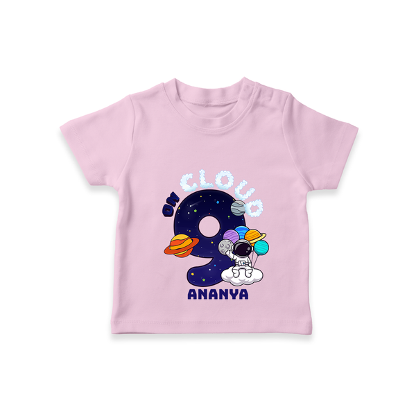 Celebrate The 9th Birthday "On Cloud Nine" with Personalized T-Shirt - PINK - 1 - 2 Years Old (Chest 20")
