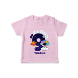 Celebrate The 9th Birthday With Space Theme - Personalized Birthday T-Shirts With Customized Name - PINK - 0-5 Months Old (Chest 17")