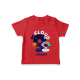 Celebrate The 9th Birthday With Space Theme - Personalized Birthday T-Shirts With Customized Name - RED - 0-5 Months Old (Chest 17")