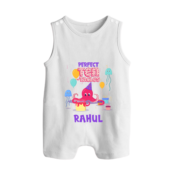 Newborn Romper Suit/ Sleeveless Romper for 10 Month | Customizable Romper Suit/ Sleeveless Romper | Ideal for Celebrations - WHITE - 0 - 5 Months Old (Chest 18")