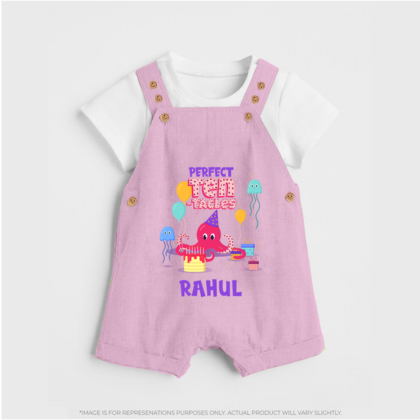 Newborn Dungaree Set for 10 Month | Customizable Dungaree Set | Ideal for Celebrations - BABY PINK - 0 - 5 Months Old (Chest 18")