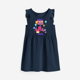 Celebrate The 10th Birthday "Perfect Ten-Tacles"with Personalized Frock - NAVY BLUE - 0 - 6 Months Old (Chest 18")