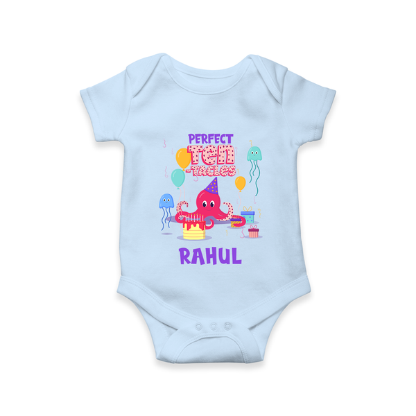 Newborn Romper/Onesie for 10 Month | Customizable Bodysuit | Ideal for Celebrations - BABY BLUE - New Born (Chest 14")