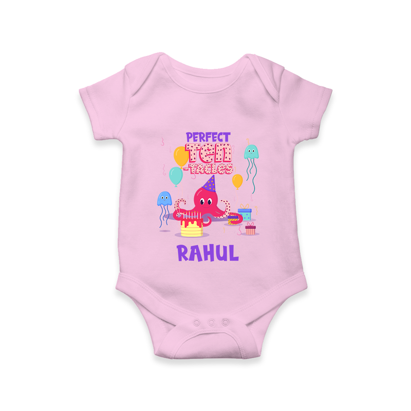 Newborn Romper/Onesie for 10 Month | Customizable Bodysuit | Ideal for Celebrations - BABY PINK - New Born (Chest 14")