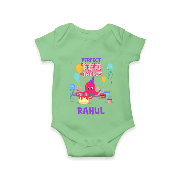 Newborn Romper/Onesie for 10 Month | Customizable Bodysuit | Ideal for Celebrations - GREEN - New Born (Chest 14")