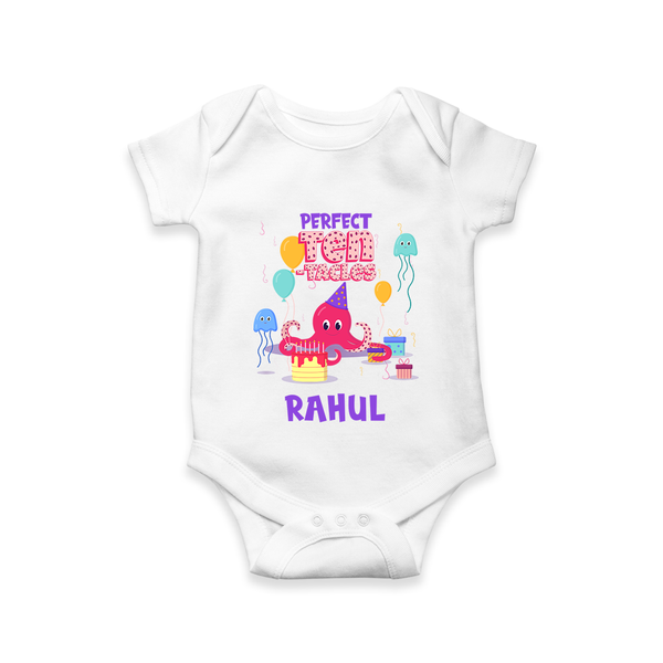 Newborn Romper/Onesie for 10 Month | Customizable Bodysuit | Ideal for Celebrations - WHITE - New Born (Chest 14")