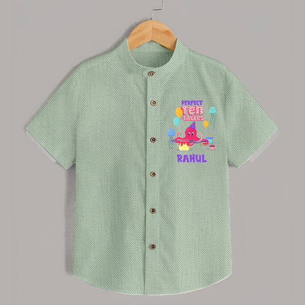 Newborn Shirt for 10 Month | Customizable Shirt | Ideal for Celebrations - MINT GREEN - 0 - 6 Months Old (Chest 23")