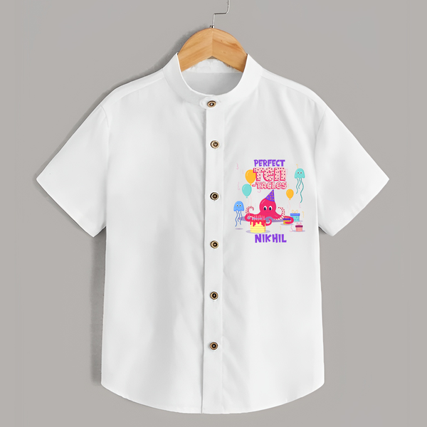 Celebrate The 10th Birthday "Perfect Ten-Tacles"with Personalized Shirt - WHITE - 0 - 6 Months Old (Chest 21")