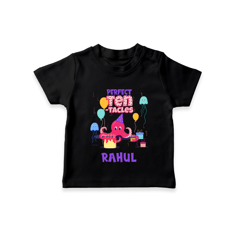 Newborn T-Shirt for 10 Month | Customizable T-Shirt | Ideal for Celebrations - BLACK - 0-5 Months Old (Chest 17")