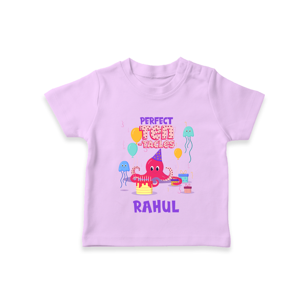 Newborn T-Shirt for 10 Month | Customizable T-Shirt | Ideal for Celebrations - LILAC - 0-5 Months Old (Chest 17")
