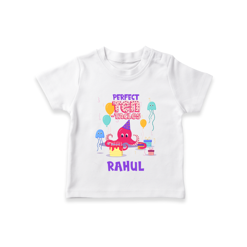 Newborn T-Shirt for 10 Month | Customizable T-Shirt | Ideal for Celebrations - WHITE - 0-5 Months Old (Chest 17")
