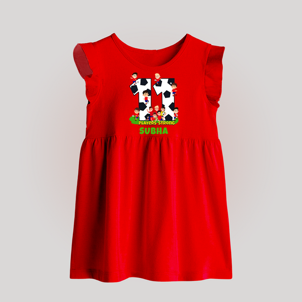 Newborn Baby Frock for 11 Month | Customizable Baby Frock | Ideal for Celebrations - RED - 0 - 3 Months Old (Chest 17")