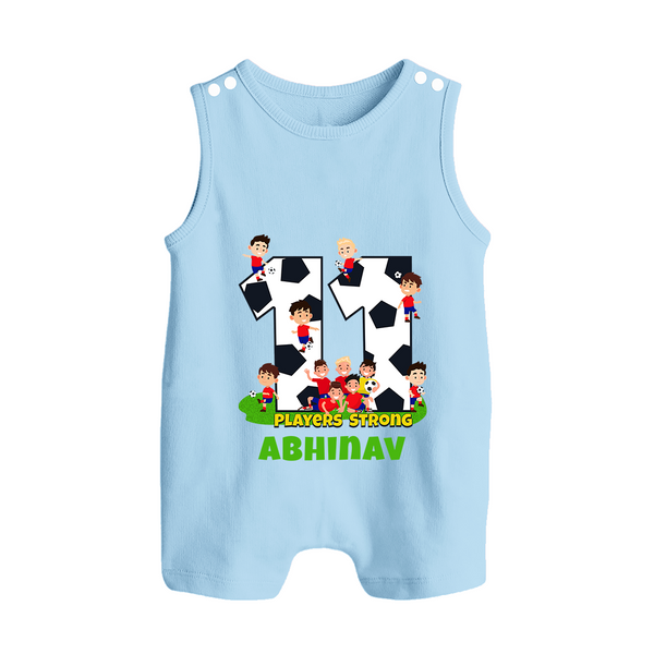 Newborn Romper Suit/ Sleeveless Romper for 11 Month | Customizable Romper Suit/ Sleeveless Romper | Ideal for Celebrations - BABY BLUE - 0 - 5 Months Old (Chest 18")