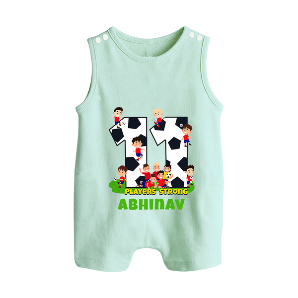 Newborn Romper Suit/ Sleeveless Romper for 11 Month | Customizable Romper Suit/ Sleeveless Romper | Ideal for Celebrations - MINT GREEN - 0 - 5 Months Old (Chest 18")