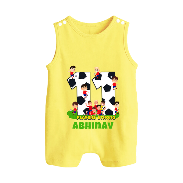 Newborn Romper Suit/ Sleeveless Romper for 11 Month | Customizable Romper Suit/ Sleeveless Romper | Ideal for Celebrations - PASTEL YELLOW - 0 - 5 Months Old (Chest 18")