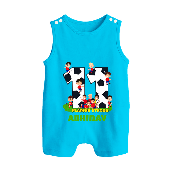 Newborn Romper Suit/ Sleeveless Romper for 11 Month | Customizable Romper Suit/ Sleeveless Romper | Ideal for Celebrations - SKY BLUE - 0 - 5 Months Old (Chest 18")