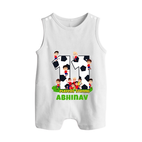 Newborn Romper Suit/ Sleeveless Romper for 11 Month | Customizable Romper Suit/ Sleeveless Romper | Ideal for Celebrations - WHITE - 0 - 5 Months Old (Chest 18")