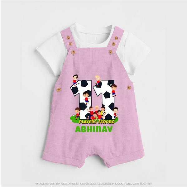 Newborn Dungaree Set for 11 Month | Customizable Dungaree Set | Ideal for Celebrations - BABY PINK - 0 - 5 Months Old (Chest 18")