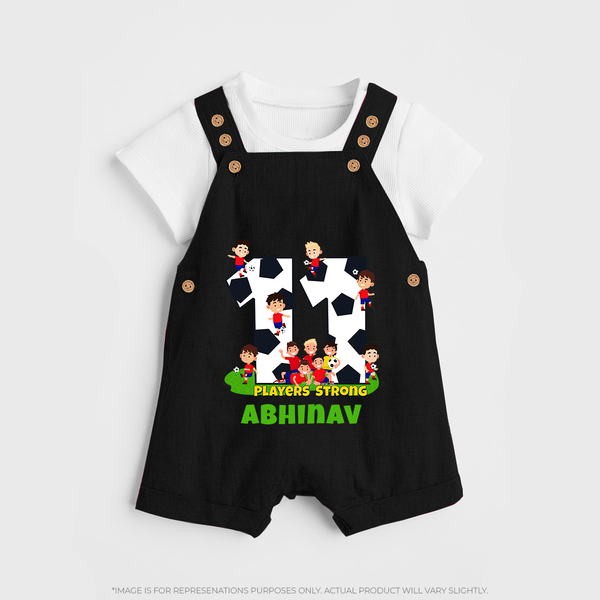 Newborn Dungaree Set for 11 Month | Customizable Dungaree Set | Ideal for Celebrations - BLACK - 0 - 5 Months Old (Chest 18")
