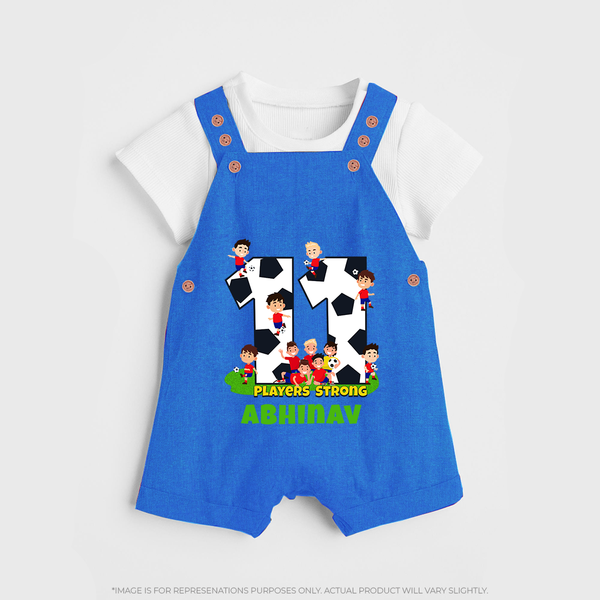 Newborn Dungaree Set for 11 Month | Customizable Dungaree Set | Ideal for Celebrations - COBALT BLUE - 0 - 5 Months Old (Chest 18")